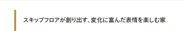 スキップフロアが創り出す、変化に富んだ表情を楽しむ家
